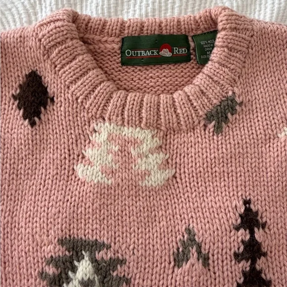 Outback Red - Rose Pink Southwestern Wool Sweater – Medium- Vintage - Picture 5 of 6